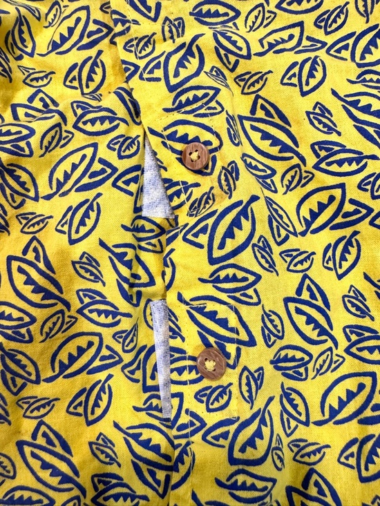 Banana Boat Yellow Leaf Print Dog Shirt Large Cotton Tropical Summer Pet Apparel - Picture 7 of 8